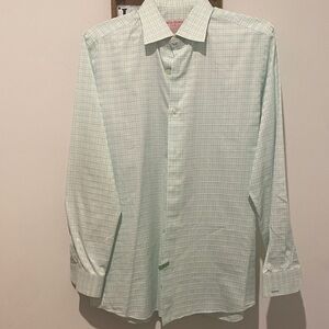 Classic Mint Checkered Dress Shirt